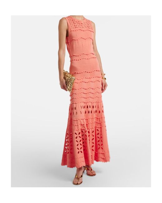 Ulla Johnson Red Lakshmi Broderie Anglaise Maxi Dress