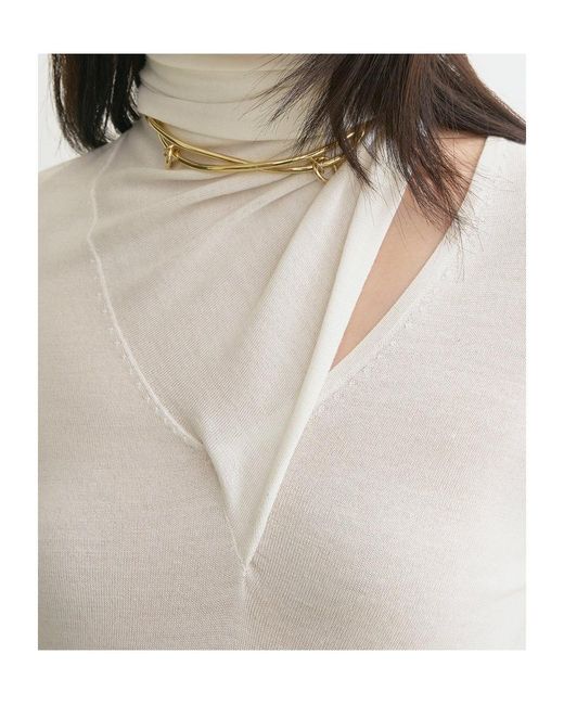 Totême White Totême Scarf Detailed Long-Sleeved Jumper