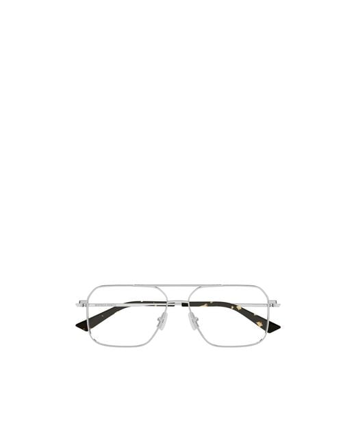 Bottega Veneta Gray Eyewear Aviator Frame Glasses for men
