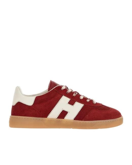 Hogan Red Cool Round Toe Sneakers