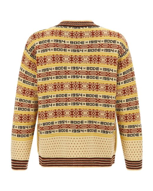 Bode Multicolor Marzipan Jacquard Cardigan for men