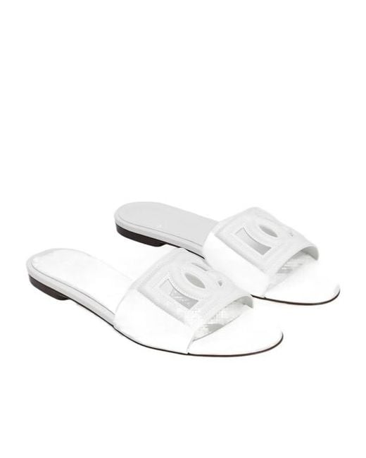 Dolce & Gabbana White Dg Logo Slides
