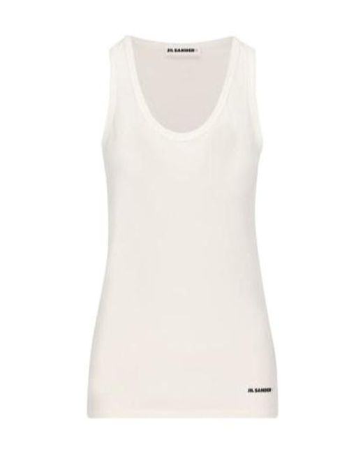 Jil Sander White Sleeveless Tank Top