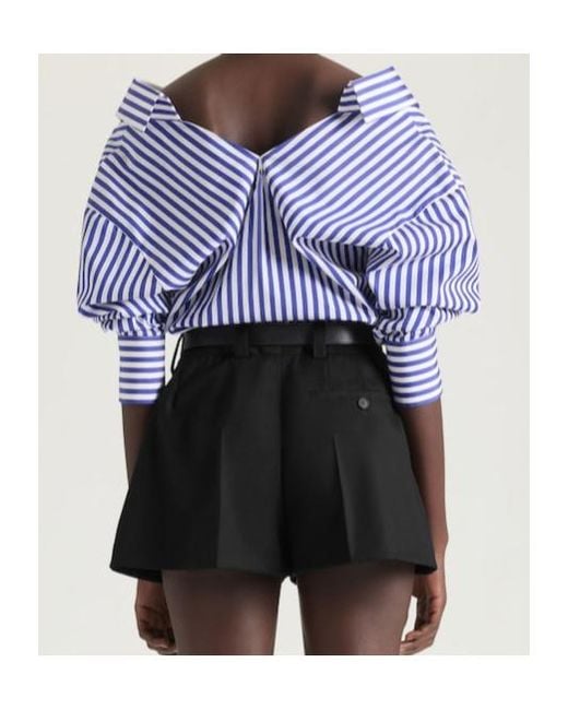 Givenchy Blue Long-Sleeved Striped Cotton Poplin Shirt