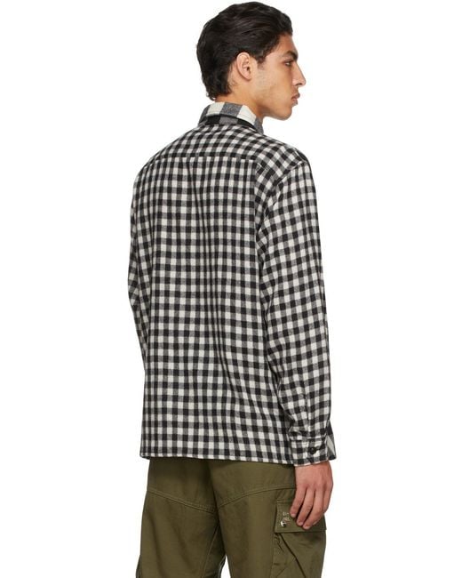 DIESEL Black Flannel Checked Knitted Shirt for men