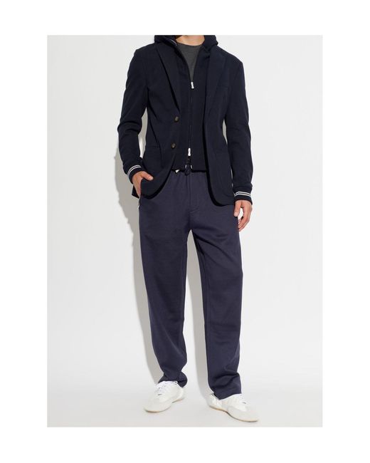 Eleventy Blue Drawstring Straight-Leg Pants for men