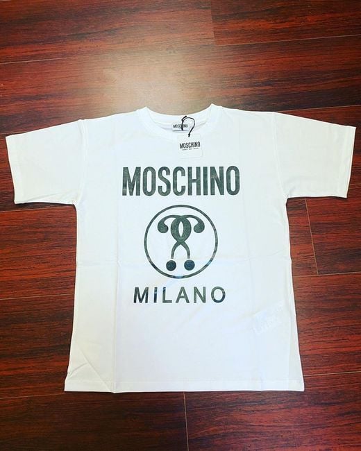 Moschino White Logo Details Short-Sleeved T-Shirt