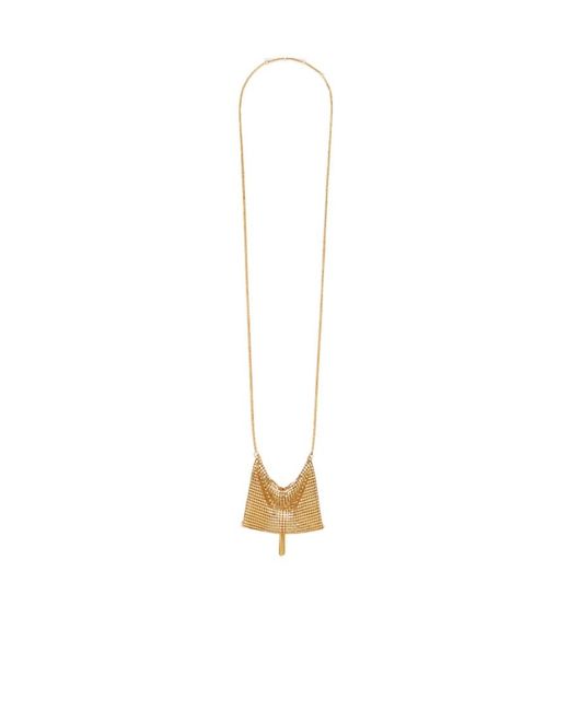 Céline White Triomphe Folk Pouch Necklace