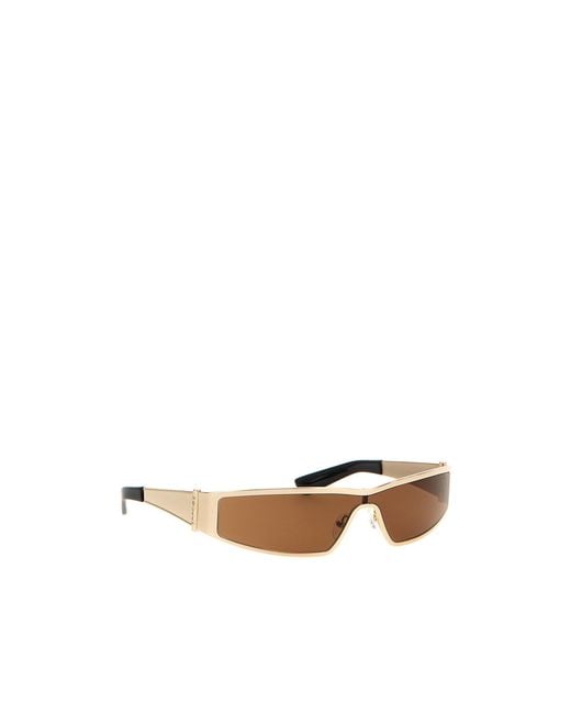 McQueen White Eyewear Rectangular Frame Sunglasses