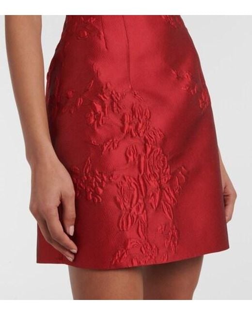 Emilia Wickstead Red Einna Jacquard Minidress