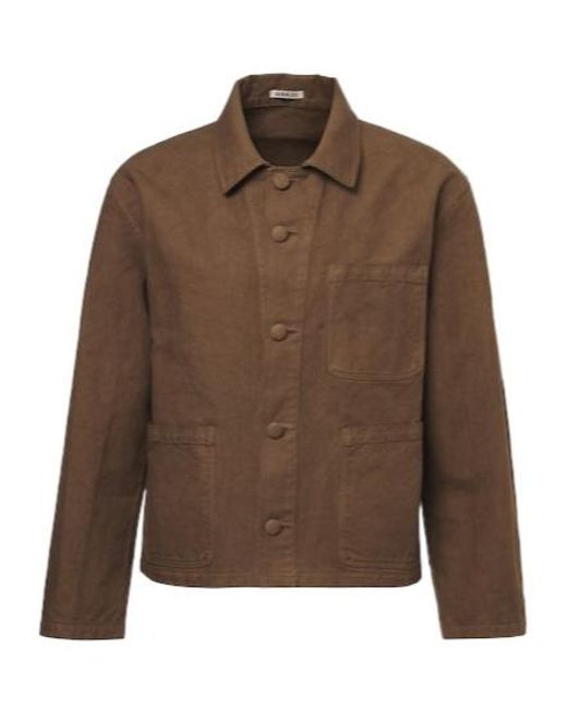 Auralee Brown Heavyweight Cotton Coat for men