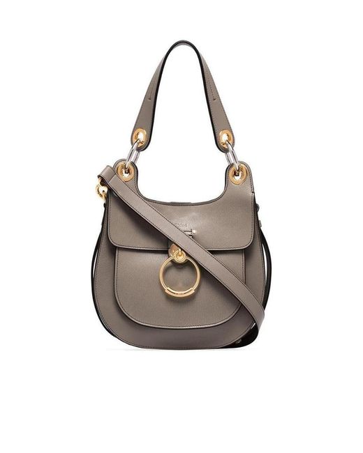 Chloé Gray Large Tess Hobo Handbag