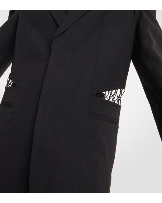 Dion Lee Black Lace Trimed Cutout Suit Jacket
