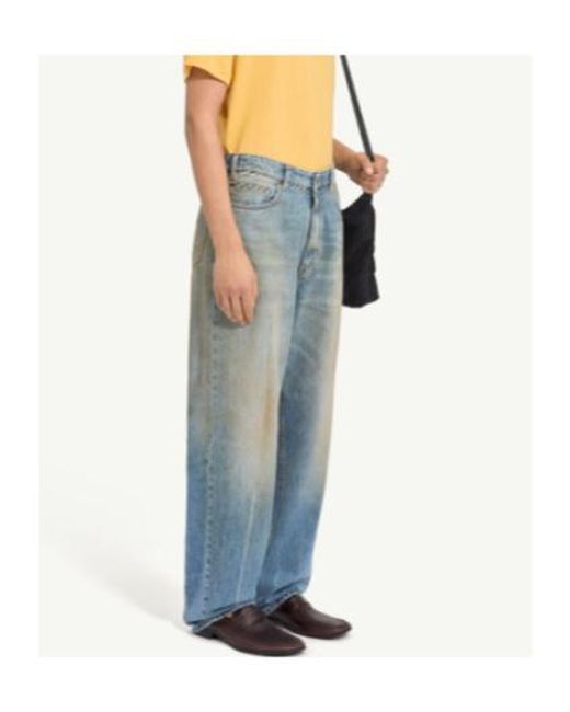 MM6 by Maison Margiela Blue Logo Patch Straight-Leg Jeans for men