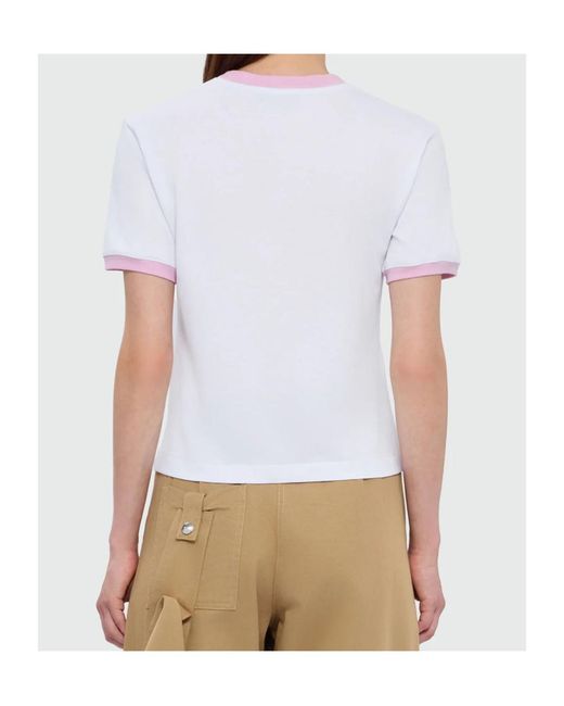 MSGM White Short-Sleeved Jersey T-Shirt