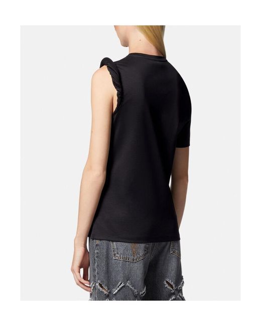 Versace Black Logo Printed Crewneck T-Shirt