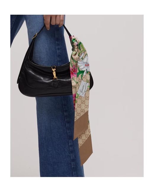 Gucci Green Printed Silk Ribbon
