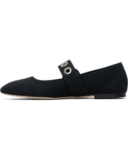Aeyde Black Uma Eyelet Mary Jane Ballet Flats