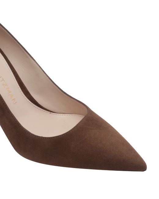 Stuart Weitzman Brown Pointed-Toe High Heels
