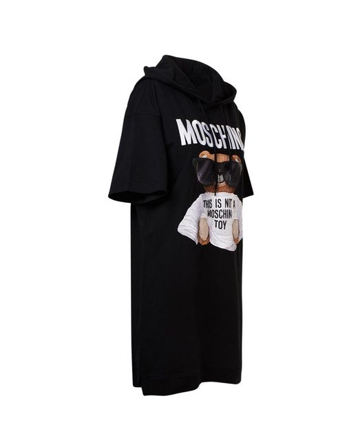 Moschino Black Micro Teddy Bear Jersey Dress