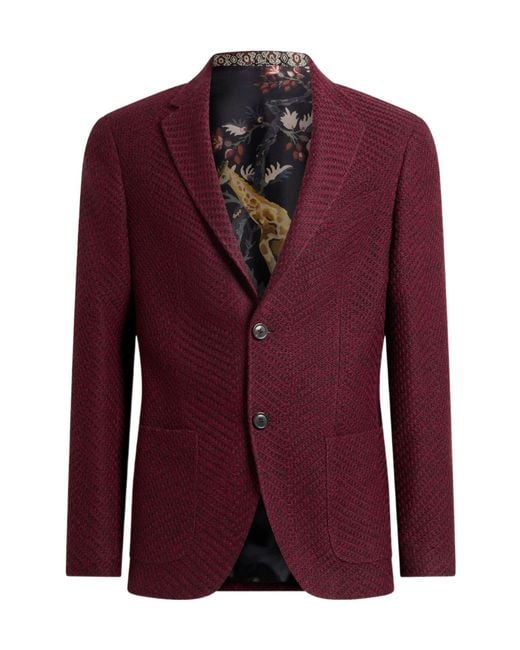 Etro Red Single-Breasted Jacket for men