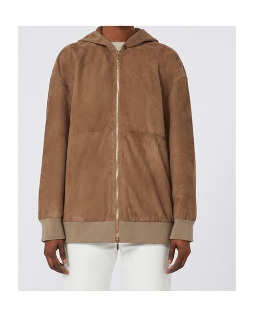 Max Mara Brown 'S Zeno Zip-Up Long-Sleeved Jacket