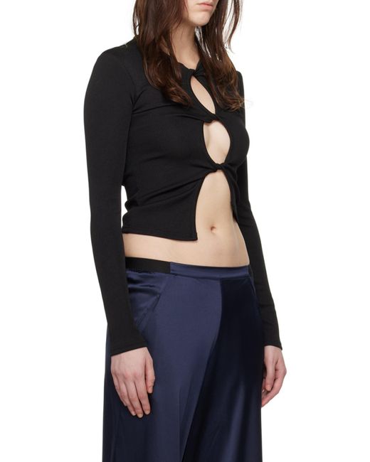 Christopher Esber Black Twisted-Effect Cut-Out Top