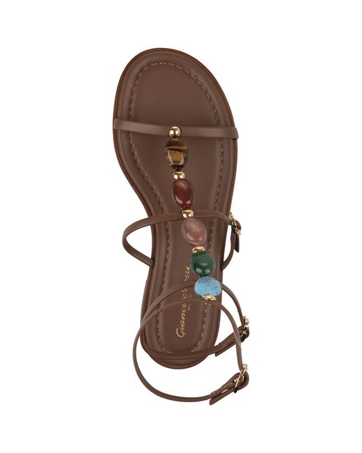 Gianvito Rossi Brown Shanti Embellished Flat Sandals