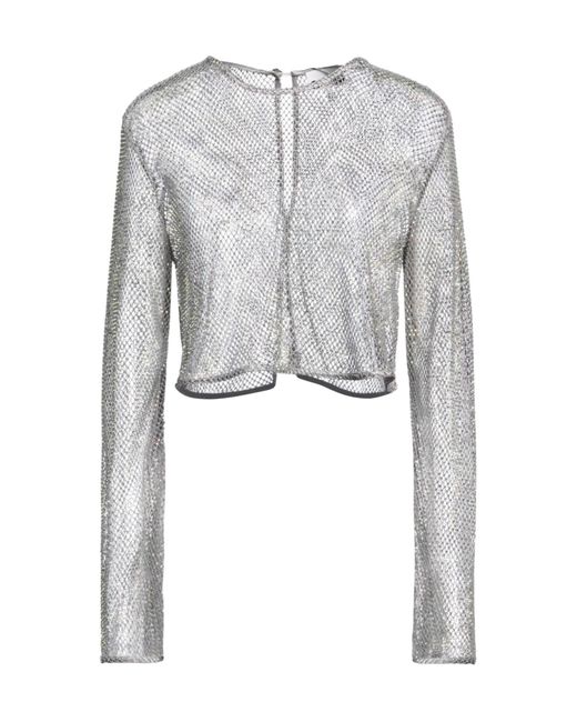 Ganni Gray Short Knit Top