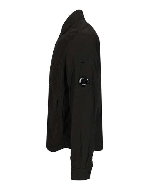 C P Company Black Chrome R Padded Overshirt Jacket for men