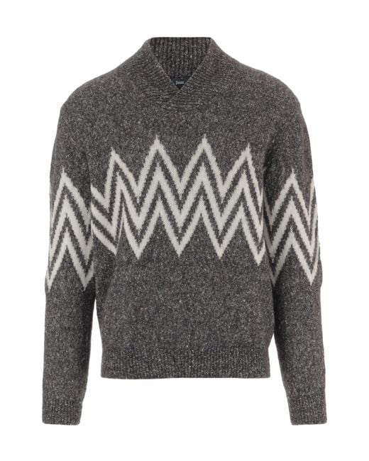 Herno Gray V-Neck Knitwear for men