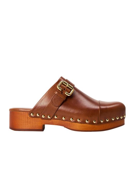 Chloé Brown Jeansnette Platform Mules