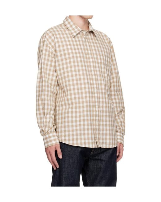 sunflower Natural Checked Button-Up Shirt for men