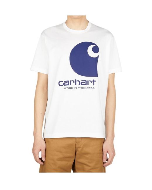 Junya Watanabe White X Carhartt Printed T-Shirt With Round Neck for men