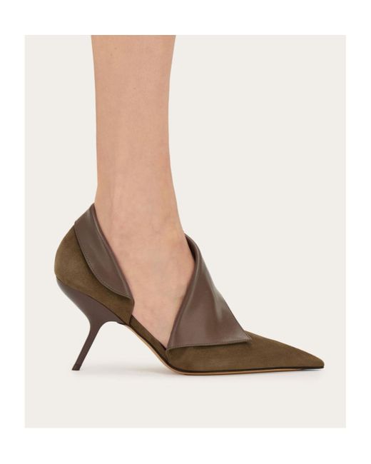 Ferragamo Brown 85Mm Eva Pumps