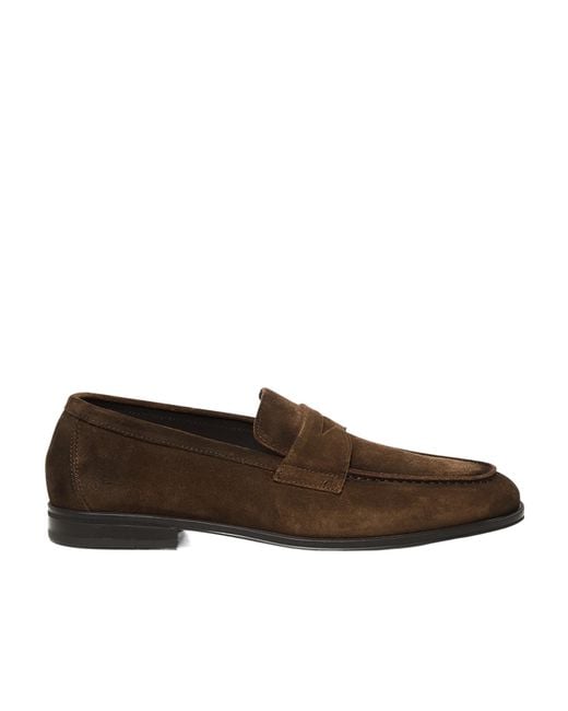 Doucal's Brown Nottingham Penny Slot Loafers for men