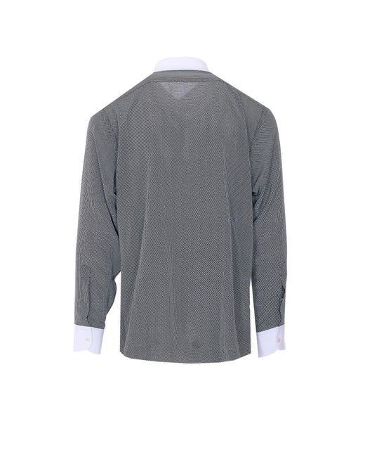 Tom Ford Gray Long-Sleeved Curved Hem Shirt for men