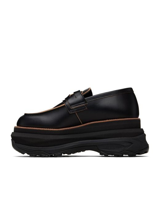 Sacai Black Platform Loafers for men