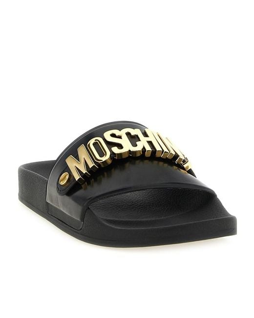 Moschino Black 'Pool' Slides for men