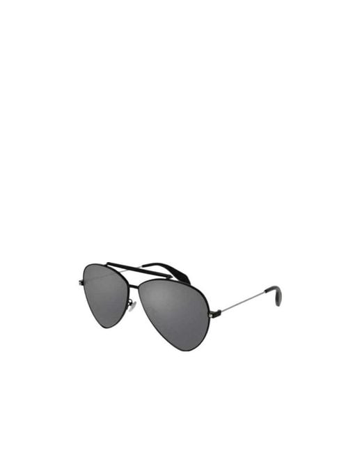 McQueen Metallic Butterfly Frame Sunglasses for men