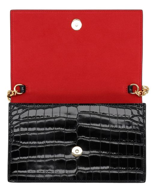 McQueen Black Small Skull Embossed Shoulder Bag