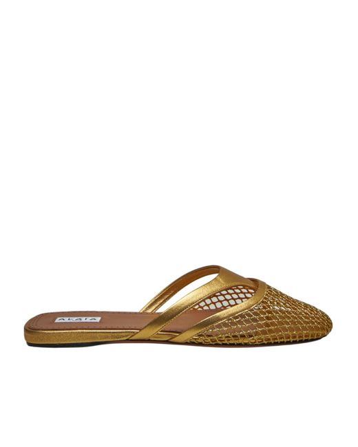 Alaïa Brown Round Toe Slippers