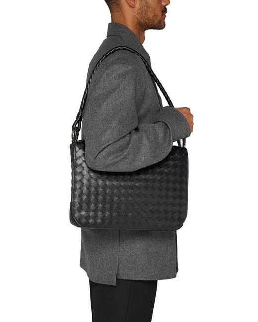 Bottega Veneta Black Swing Messenger Shoulder Bag for men