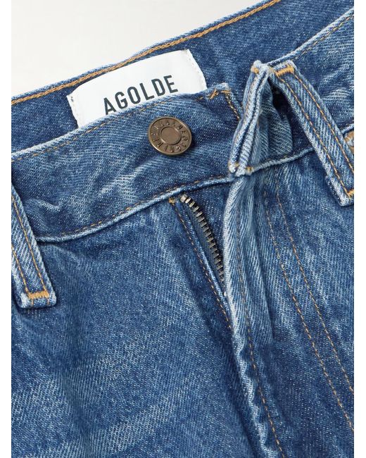 Agolde Blue High-Waisted Bootcut Denim Trousers