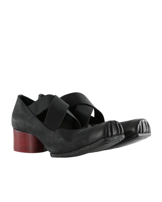 Uma Wang Black Square-Toe Ballet Flats