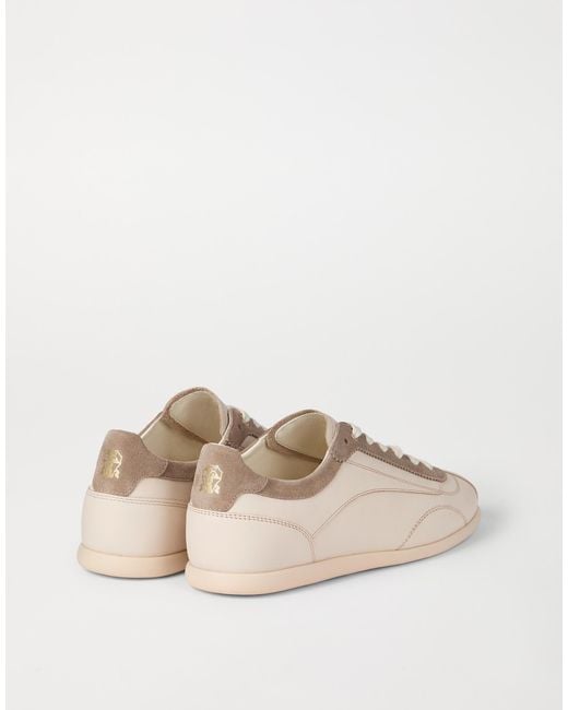 Brunello Cucinelli Pink Panelled Low-Top Sneakers for men