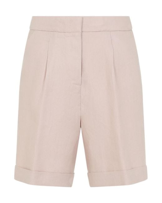Peserico Natural Pleat-Detail Shorts