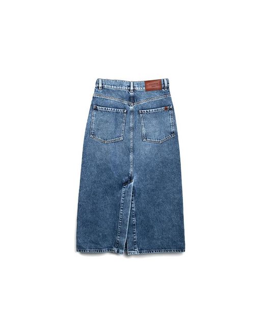 Weekend by Maxmara Blue Denim Midi Skirt With Belt Loops