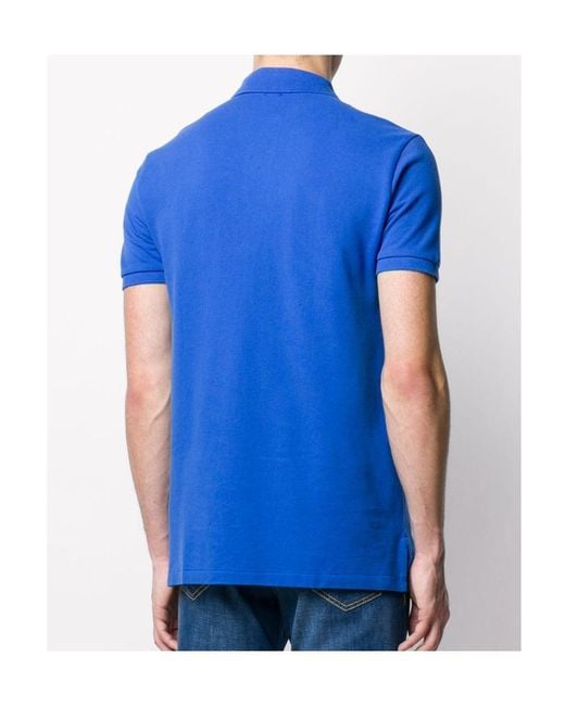 Polo Ralph Lauren Blue Logo Embroidered Short-Sleeved Polo Shirt for men
