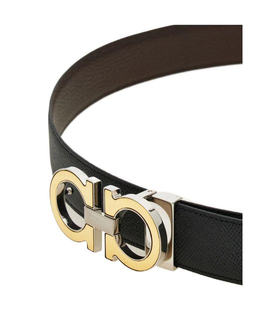 Ferragamo White Ferragamo Reversible Gancini Switch Buckle Belt for men